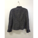 Banana Republic Womens Tweed Blazer Jacket Size 6 Navy & White Made Of Italian Fabric
