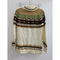 Daddys Money Womens Size L Acrylic Knit Sweater With Turtleneck & Nordic Pattern