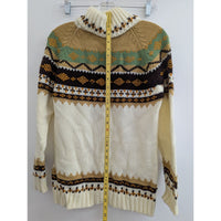 Daddys Money Womens Size L Acrylic Knit Sweater With Turtleneck & Nordic Pattern