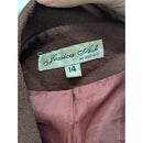 Jessica Ash Womens Brown Cropped Jacket Size 14