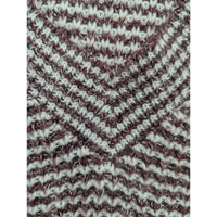Modern Essentials Knit V-Neck Striped Sweater Brown & White Pullover Long Sleeve