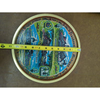 Frankenmuth Michigan Souvenir Tin With Bavarian Inn & Covered Bridge Design 9 Inches Round
