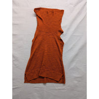 Chicos Womens Sleeveless Ribbed Orange Knit Turtleneck Sweater Size 1