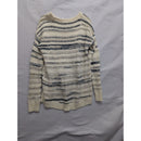 Calvin Klein Jeans Striped Textured Knit Sweater In Cream & Navy Blue