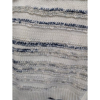 Calvin Klein Jeans Striped Textured Knit Sweater In Cream & Navy Blue