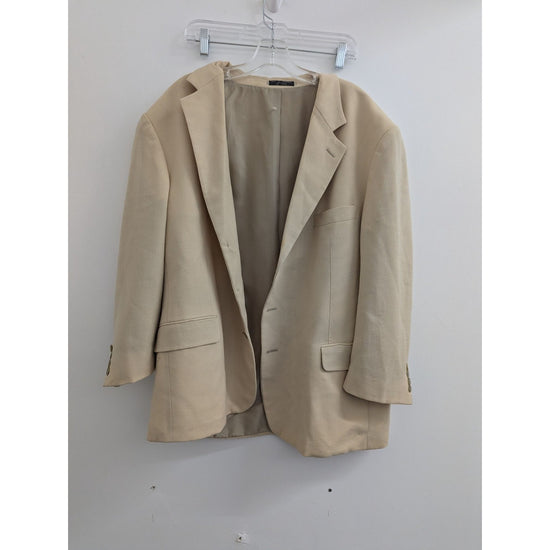 Jones New York Vintage Beige Mens Suit Jacket Size 40R Made In Guatemala