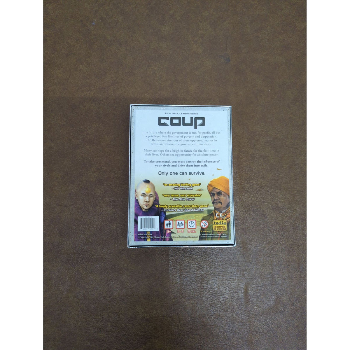 Coup Card Game The Resistance Universe By Indie Boards & Cards - Strategy & Deduction Game For 2-6 Players