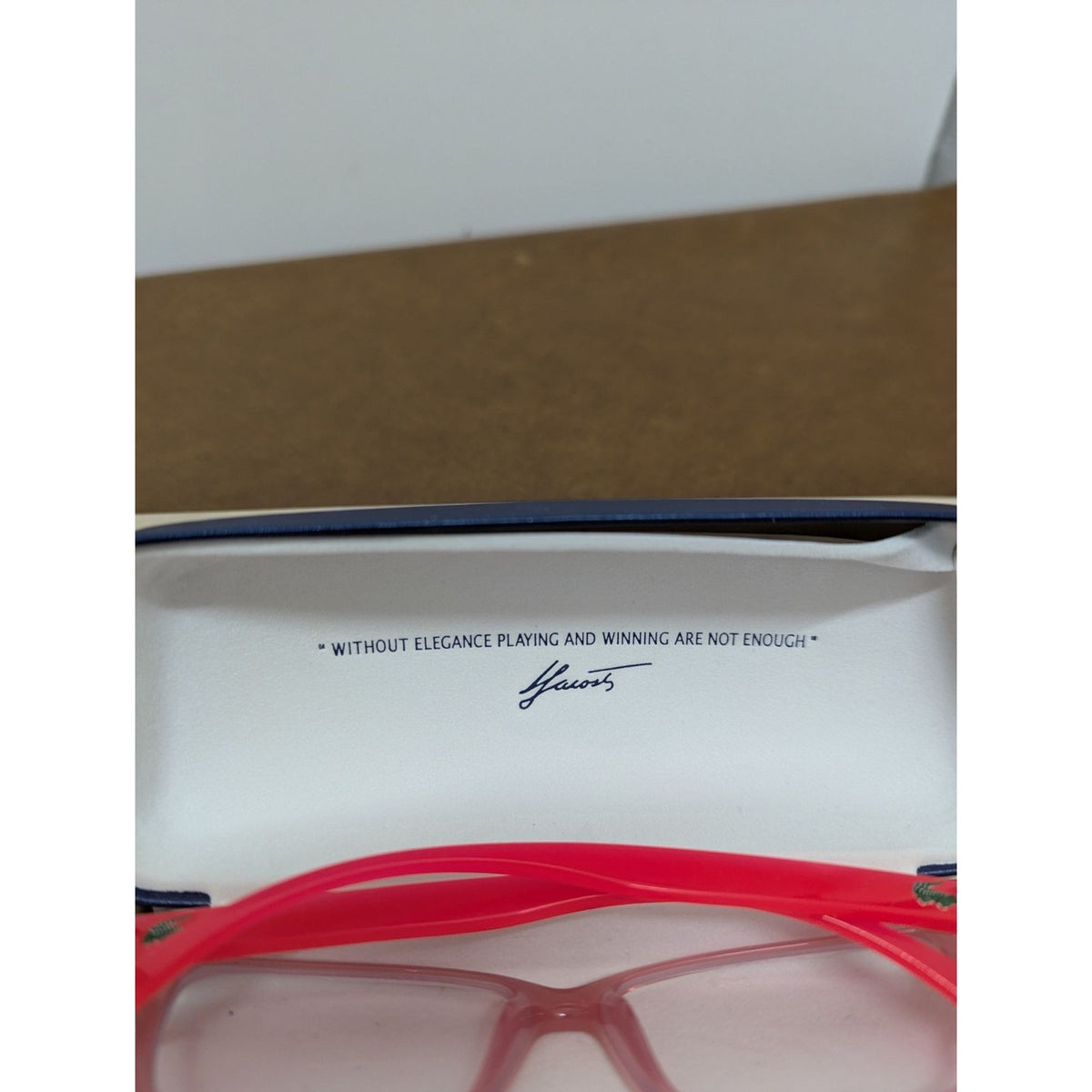 Lacoste Pink Clear Lens Eyeglasses With Navy Case