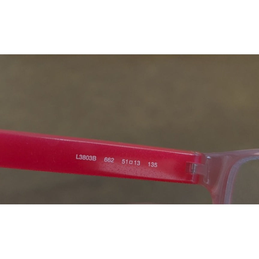 Lacoste Pink Clear Lens Eyeglasses With Navy Case