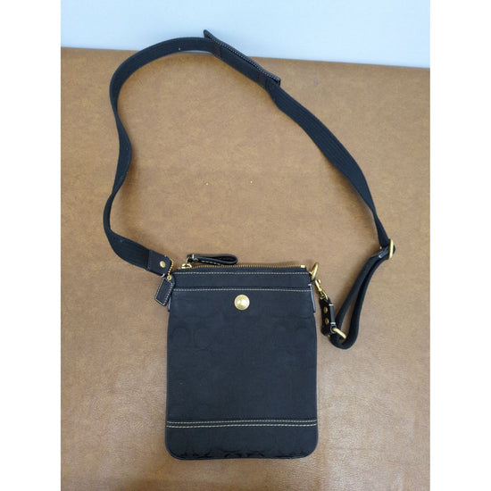 Coach Black Crossbody Bag With Gold Hardware & Adjustable Strap