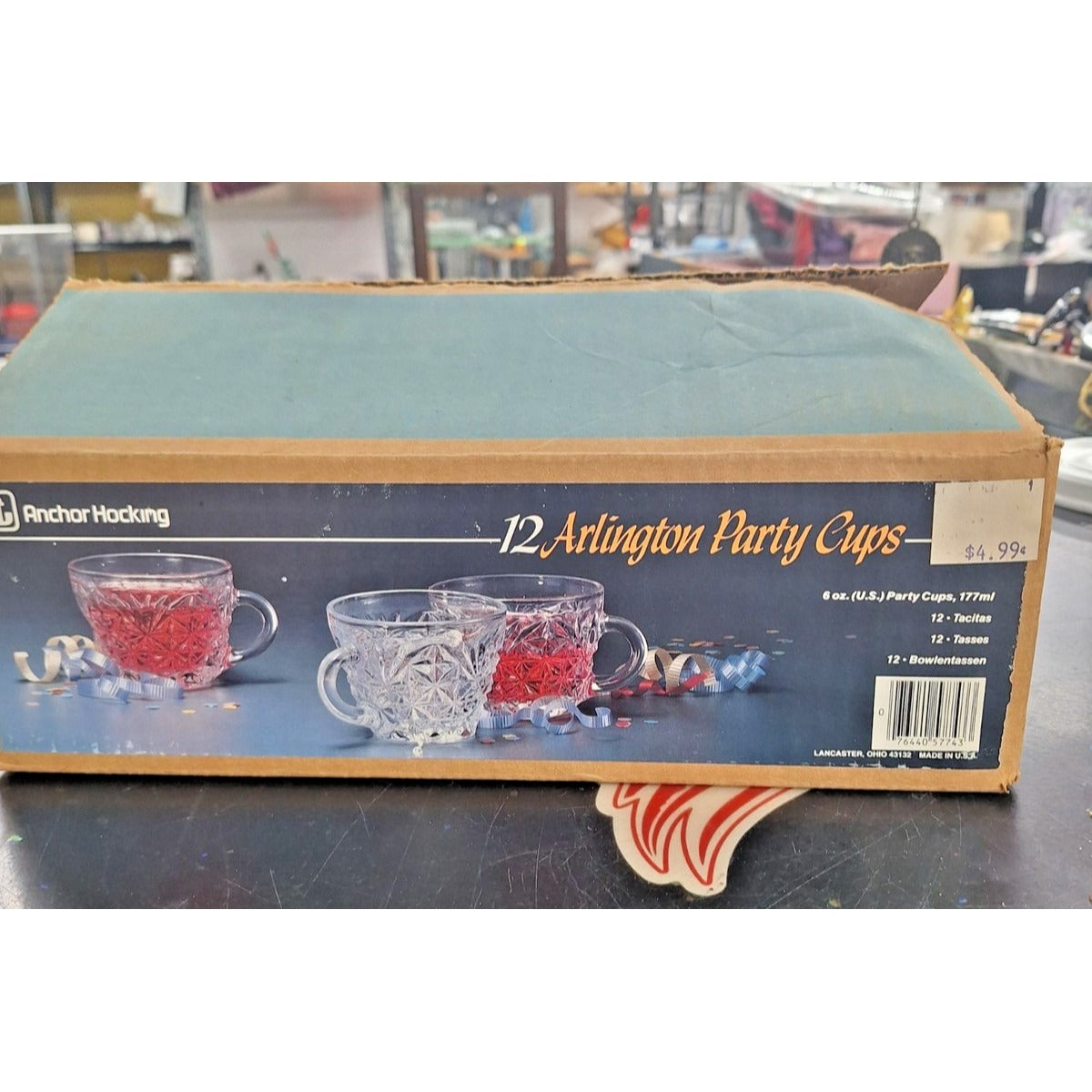 Anchor Hocking 12 Arlington Party Cups 6 Oz Clear Glass Vintage Style