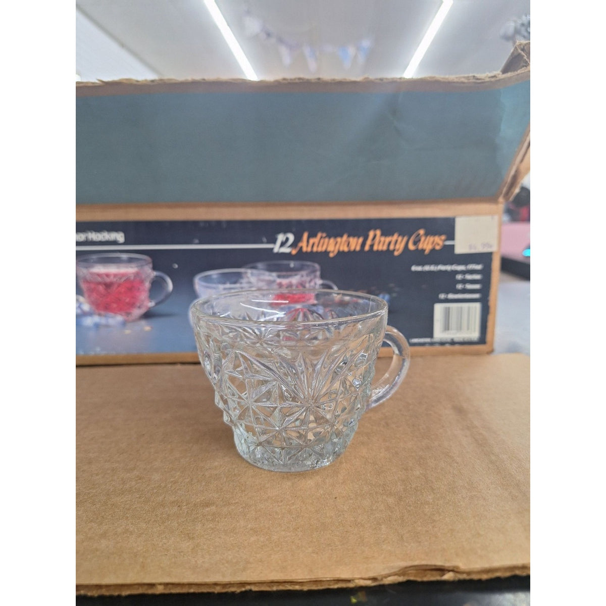 Anchor Hocking 12 Arlington Party Cups 6 Oz Clear Glass Vintage Style
