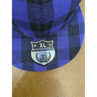 Purple & Black Plaid XL Snapback Hat By KB Ethos Premium Headwear