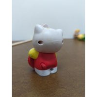 Hello Kitty 30th Anniversary Wind-Up Toy Figurine White & Red 2.5 Inches Vintage