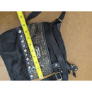 Brighton Bags Embossed Gold Faux Leather Panel Stud Accents Adjustable Strap