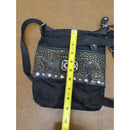 Brighton Bags Embossed Gold Faux Leather Panel Stud Accents Adjustable Strap