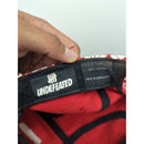 Undefeated Red & White Cotton 5-Panel Adjustable Cap With Holiday Pattern