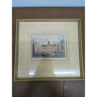 Antique Framed Print Of Amsterdam Palace Scene In Gold Frame 13" x 11" By Hudsons Picture Frames