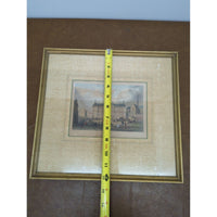 Antique Framed Print Of Amsterdam Palace Scene In Gold Frame 13" x 11" By Hudsons Picture Frames