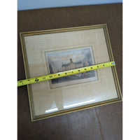 Antique Framed Print Of Amsterdam Palace Scene In Gold Frame 13" x 11" By Hudsons Picture Frames