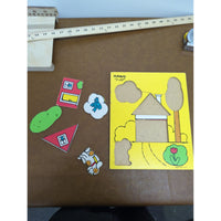 Playskool 5-Piece Wooden Puzzle My House Made In USA Vintage 1980s 10"x8"