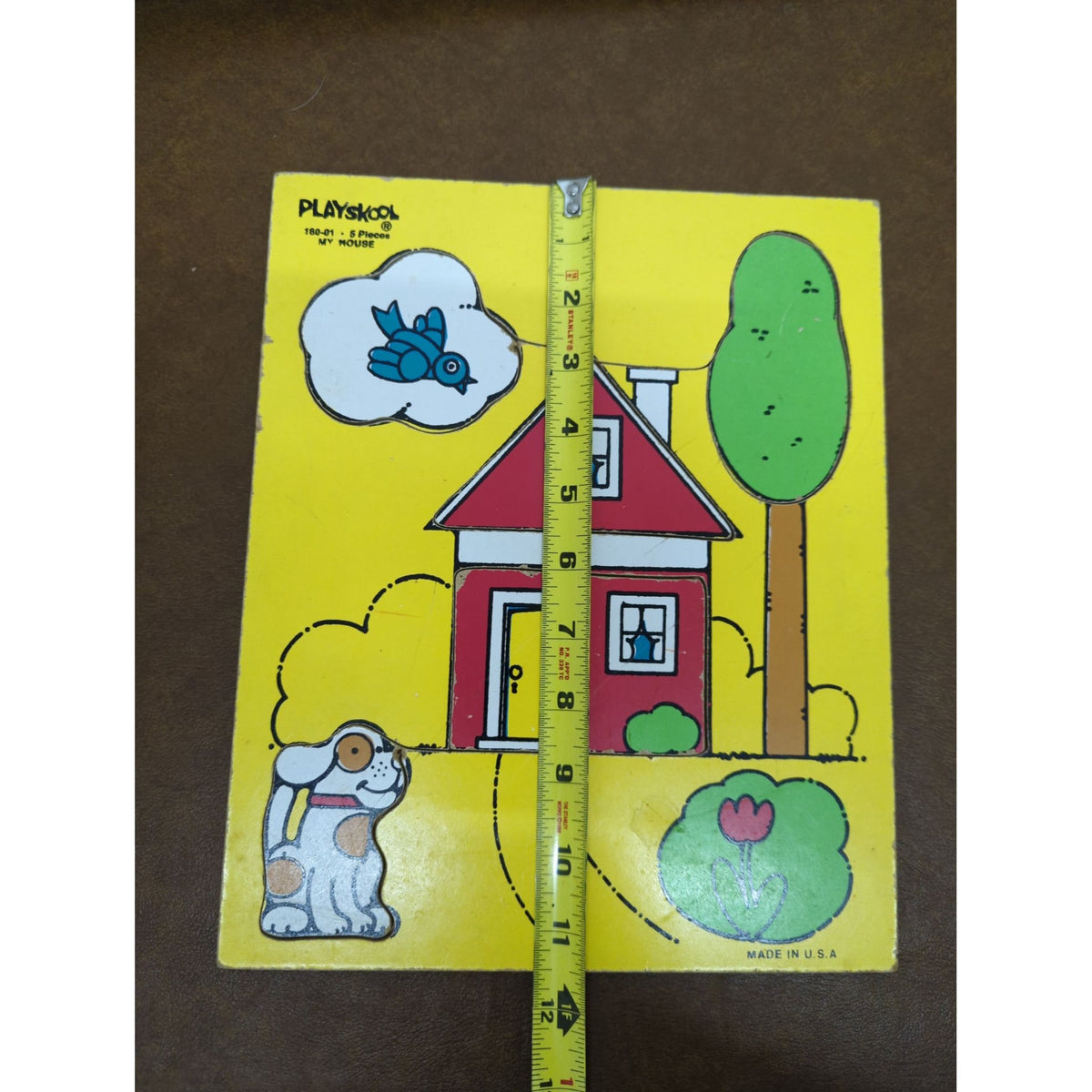 Playskool 5-Piece Wooden Puzzle My House Made In USA Vintage 1980s 10"x8"