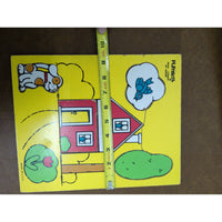 Playskool 5-Piece Wooden Puzzle My House Made In USA Vintage 1980s 10"x8"