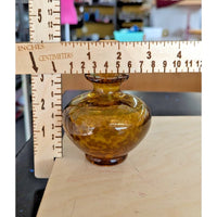 Amber Glass Bud Vase With Speckled Design