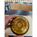Amber Glass Bud Vase With Speckled Design