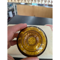 Amber Glass Bud Vase With Speckled Design
