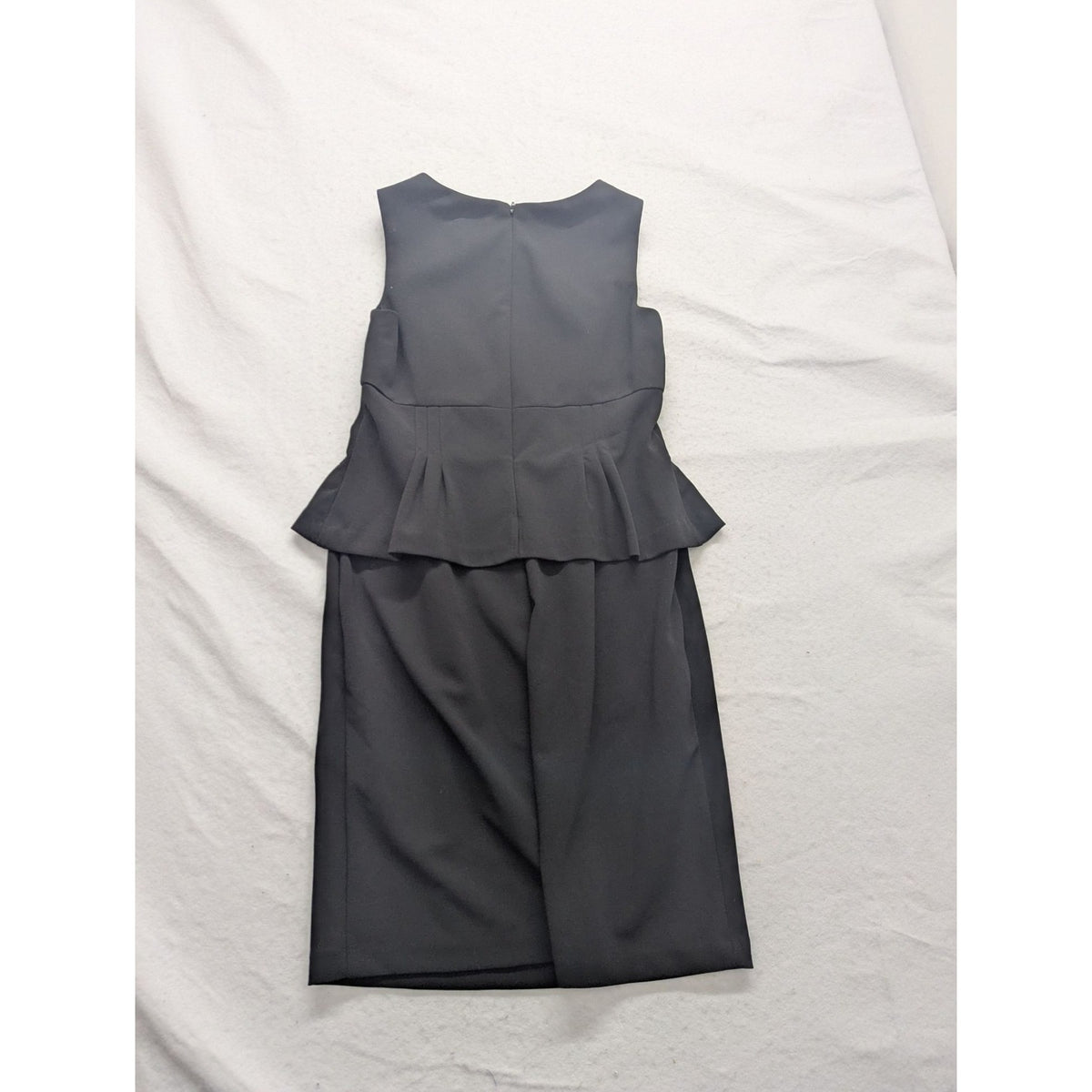 Vince Camuto Womens Black Sleeveless Peplum Dress With Embellished Neckline Size