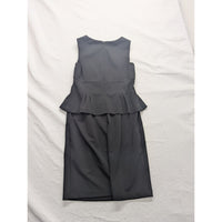 Vince Camuto Womens Black Sleeveless Peplum Dress With Embellished Neckline Size