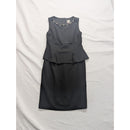 Vince Camuto Womens Black Sleeveless Peplum Dress With Embellished Neckline Size