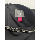 Vince Camuto Womens Black Sleeveless Peplum Dress With Embellished Neckline Size