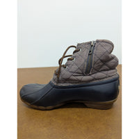 Sperry Womens Quilted Duck Boots Size 7M Brown/Black With Rubber Soles