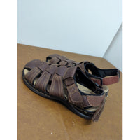Dockers Mens Brown Leather Fisherman Sandals Adjustable Strap Size 10