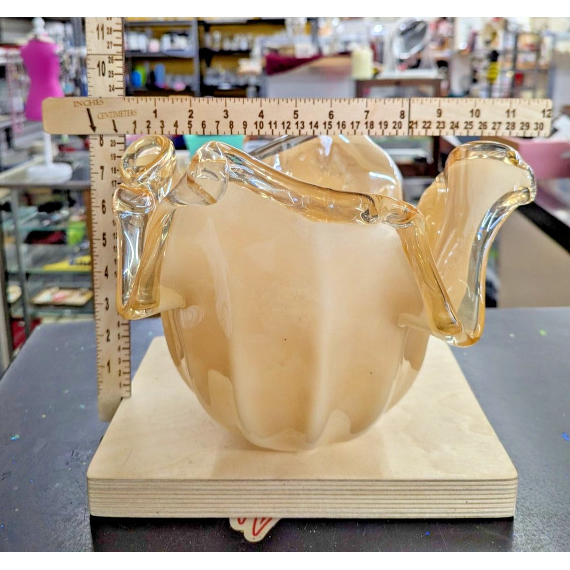Murano Handcrafted White Crystal Vase