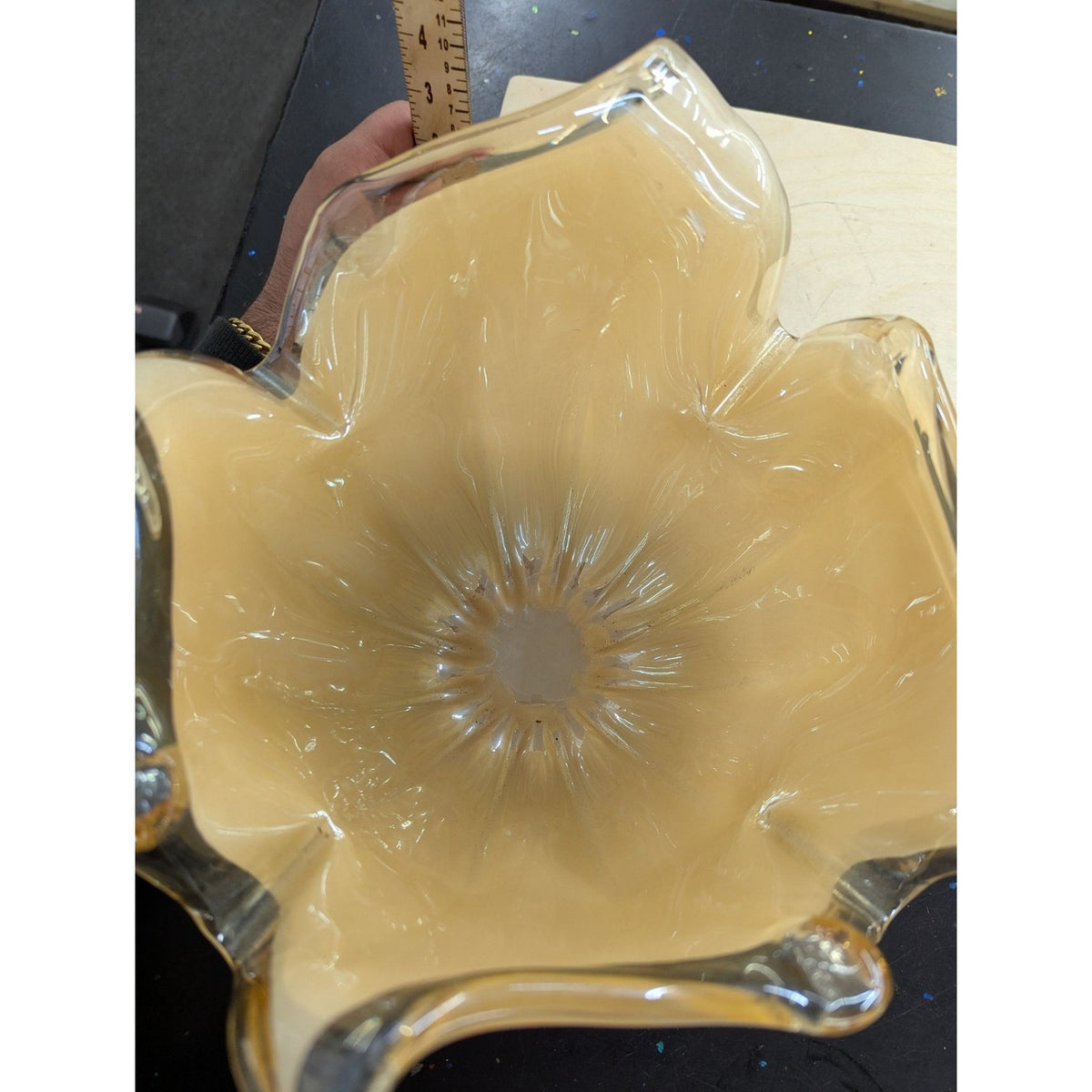 Murano Handcrafted White Crystal Vase