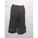 Loft Womens Black & White Striped Wide Leg Pants M