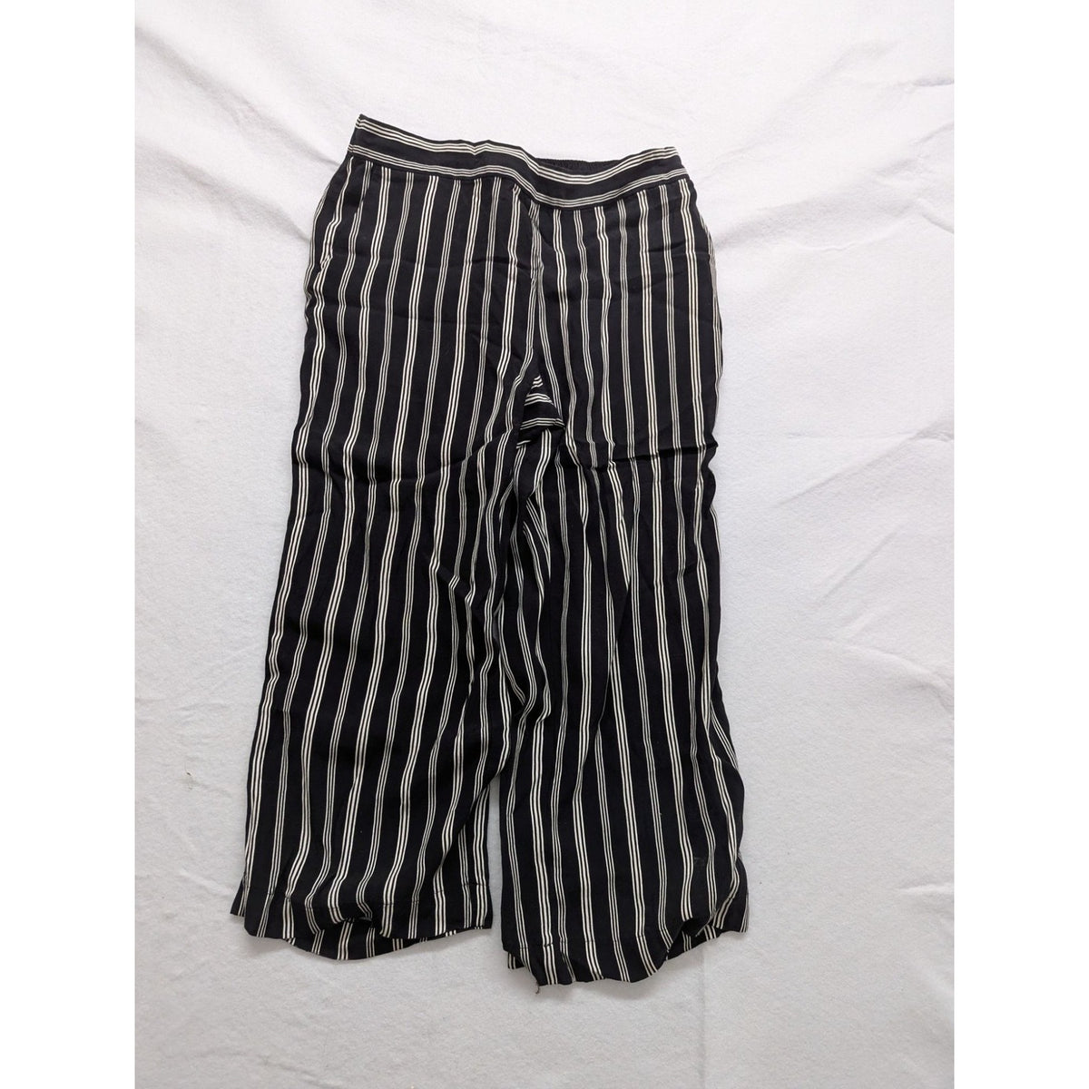 Loft Womens Black & White Striped Wide Leg Pants M