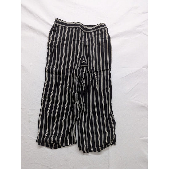 Loft Womens Black & White Striped Wide Leg Pants M