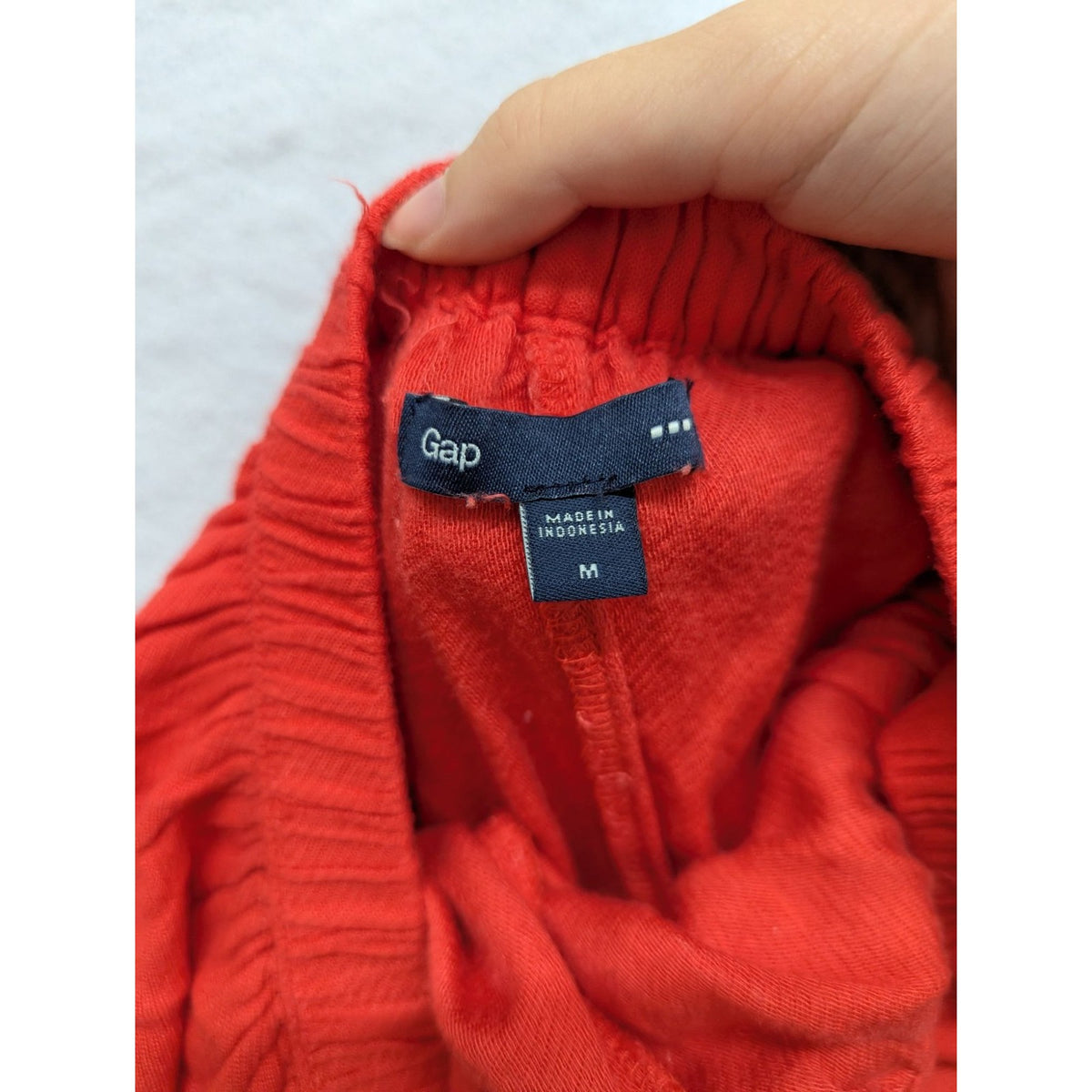 Gap Womens Red Elastic Waist Skirt M - Made In Indonesia