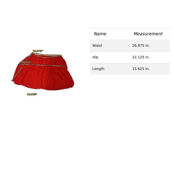 Gap Womens Red Elastic Waist Skirt M - Made In Indonesia