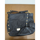 Michael Kors Black Leather Shoulder Bag With Gold Studs & Chain Straps