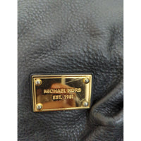 Michael Kors Black Leather Shoulder Bag With Gold Studs & Chain Straps