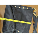 Michael Kors Black Leather Shoulder Bag With Gold Studs & Chain Straps