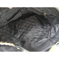 Michael Kors Black Leather Shoulder Bag With Gold Studs & Chain Straps