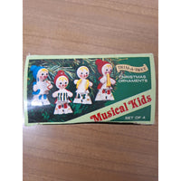 Trim-A-Tree Musical Kids Christmas Ornaments Set Of 4 Hand Painted Wooden Figure