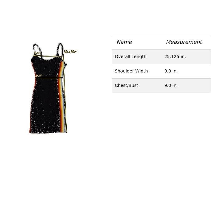 Black Ribbed Bodycon Mini Dress With Rainbow Side Stripes & Spaghetti Straps - B