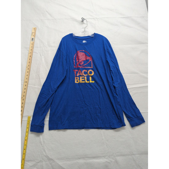 Taco Bell Logo Blue Long Sleeve T-Shirt Mens Size L Ripple Junction 100% Cotton Casual Crewneck
